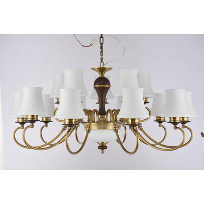 Supplier real photograph of the Glenhaven ten-light chandelier complete unlit front view