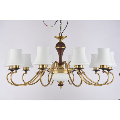 Supplier real photograph of the Glenhaven fifteen-light two-tier chandelier complete unlit front view