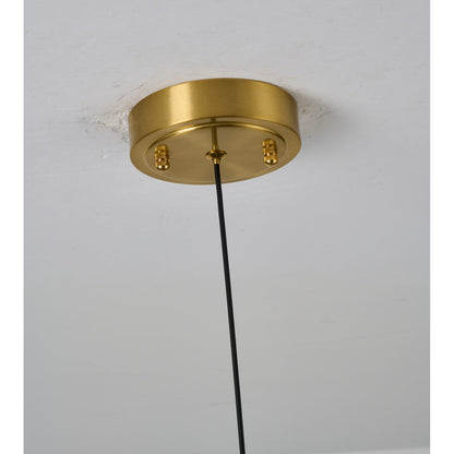 Bellarune Ribbed Bell Glass and Walnut Pendant Light